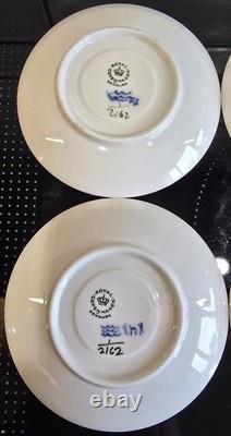 VINTAGE Royal Copenhagen Blue Fluted Plain Coffee Cup & Saucer Set 11pc
