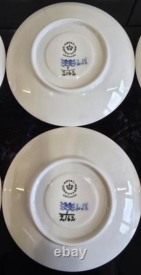VINTAGE Royal Copenhagen Blue Fluted Plain Coffee Cup & Saucer Set 11pc
