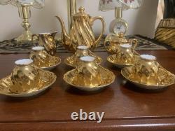 VINTAGE St Kilda Australia Fine China Gold Coffee Tea Set for 6 (c. 50s/60s)