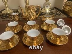 VINTAGE St Kilda Australia Fine China Gold Coffee Tea Set for 6 (c. 50s/60s)