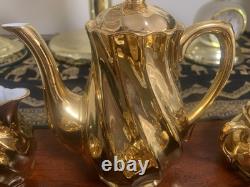 VINTAGE St Kilda Australia Fine China Gold Coffee Tea Set for 6 (c. 50s/60s)