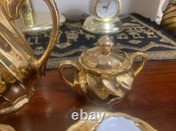 VINTAGE St Kilda Australia Fine China Gold Coffee Tea Set for 6 (c. 50s/60s)