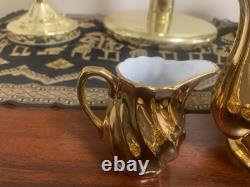 VINTAGE St Kilda Australia Fine China Gold Coffee Tea Set for 6 (c. 50s/60s)