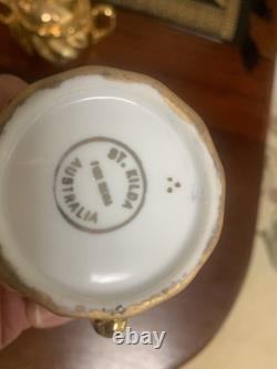 VINTAGE St Kilda Australia Fine China Gold Coffee Tea Set for 6 (c. 50s/60s)