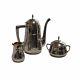 Vintage Wmf Hammered Coffee Set Bauscher 1l Pot Creamer Sugar Bronze Art Deco