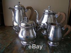 VTG Christofle Perles Art Deco French Silverplate Tea and Coffee Silver Set