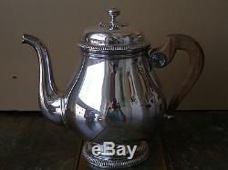 VTG Christofle Perles Art Deco French Silverplate Tea and Coffee Silver Set