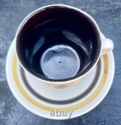 VTG Cinque Ports Pottery Monastery Rye Coffee Tea Set Brown Floral 70s 14 Piece