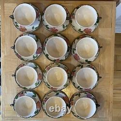 VTG Franciscan Desert Rose Coffee Teacup & Saucer 12 Sets 24 Pcs England