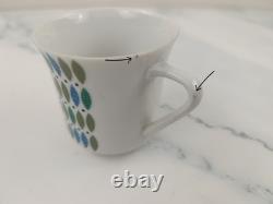VTG KPM Krister Germany Porcelain Coffee Set 10pc Mid Century Pot Cups Saucers