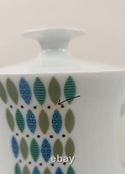 VTG KPM Krister Germany Porcelain Coffee Set 10pc Mid Century Pot Cups Saucers