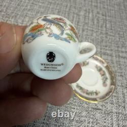 VTG Miniature Wedgwood Kutani Crane Tea Coffee Set England Bone China 8 Pieces