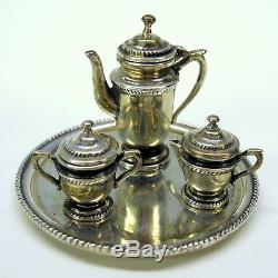 VTG O'Meara sterling silver 112 scale tea coffee set on tray dollhouse