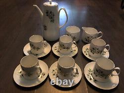 VTG Retro Late 70's Complete Mayfair Bone China Coffee Set 15 pce Gilded Unused