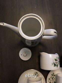 VTG Retro Late 70's Complete Mayfair Bone China Coffee Set 15 pce Gilded Unused