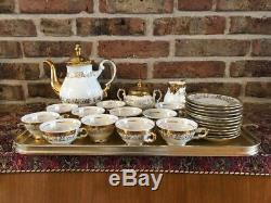 Very Rare 12 Persons Vintage Bavaria Coffee Set gold plated and hand made