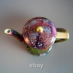 Victoria Czechoslovakia Purple Marble Coffee Set Vintage Art Deco Lusterware
