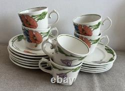 Villeroy & Boch Amapola Vintage Tea Coffee Set 17pc Cups Saucers Plates Germany