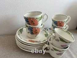 Villeroy & Boch Amapola Vintage Tea Coffee Set 17pc Cups Saucers Plates Germany