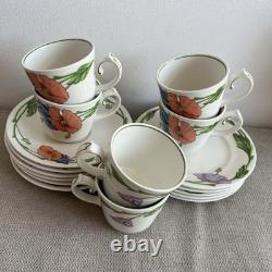 Villeroy & Boch Amapola Vintage Tea Coffee Set 17pc Cups Saucers Plates Germany