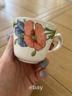 Villeroy & Boch Amapola Vintage Tea Coffee Set 17pc Cups Saucers Plates Germany