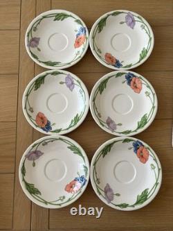 Villeroy & Boch Amapola Vintage Tea Coffee Set 17pc Cups Saucers Plates Germany