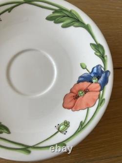 Villeroy & Boch Amapola Vintage Tea Coffee Set 17pc Cups Saucers Plates Germany