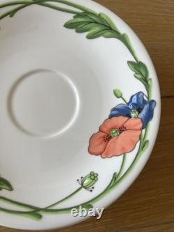 Villeroy & Boch Amapola Vintage Tea Coffee Set 17pc Cups Saucers Plates Germany