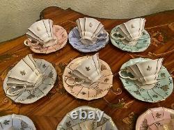 Vintage 10 Cups 10 Saucers German Lindner Kueps Bavaria Porcelain Coffee Set