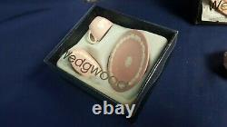Vintage 11 Pc. Wedgewood Jasperware Pink Mini Miniature Coffee & Tea Set NIB WOW