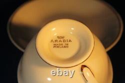 Vintage 12 cups 12 Saucer Beige Arabia Finland Porcelain Coffee Set