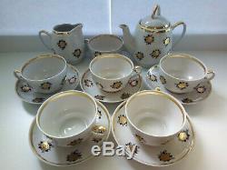 Vintage 13 Piece Tea / Coffee Set Riga Porcelain Collectible Antique Original