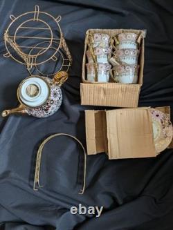 Vintage 14-Piece Coffee Set with Chrome Stand Yamasen Gold Collection, Royal