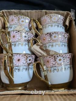 Vintage 14-Piece Coffee Set with Chrome Stand Yamasen Gold Collection, Royal