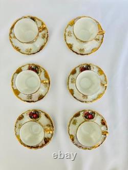 Vintage 15 Pc Lustreware Coffee Set Romantic Couple Pearl Luster Porcelain Gold