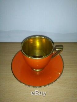 Vintage 15 Piece Carlton Ware Orange Glazed Coffee Set 1920s