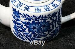 Vintage 15 Piece Exquisite Cobalt Blue and White Floral Tea Coffee Set