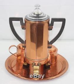 Vintage 1907 Jos Heinrichs Paris New York Pure Copper Coffee Tea Set Service