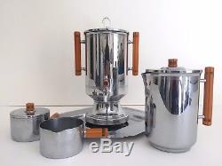 Vintage 1930's Art Deco Farberware Chrome Bakelite Coffee & Tea Service 8pc Set