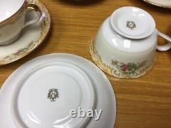 Vintage 1930's NORITAKE M China (8 Sets) Footed Cups & Saucers Excellent