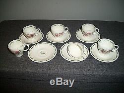 Vintage 1940's Susie Cooper Tiger Lily Coffee Set of Six (Red & Green Complete)