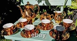 Vintage 1940s+ St Kilda Fine China LUSTREWARE 17Pc ESPRESSO DEMITASSE Coffee Set