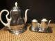 Vintage 1950 Hke Of Germany Porcelain Tea/coffee Set With Sterling Plate Covers/