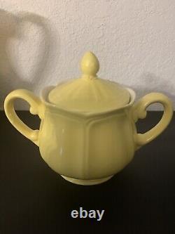 Vintage 1960 Coffee Set of 3 Federalist Ironstone Buttercup Yellow #4239 1-8
