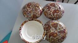 Vintage 1960's Paisley Pattern Ceylon Ceramics Coffee Set (6 Cups & Saucers)