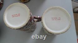 Vintage 1960's Paisley Pattern Ceylon Ceramics Coffee Set (6 Cups & Saucers)