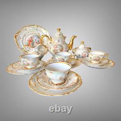 Vintage 1960's Sonnenberg GDR Porcelain Madonna Tea/Coffee Set for 4 16 Pieces