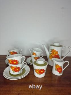 Vintage 1960s / 1970s Mitterteich Bavaria Coffee Set West German Retro Floral