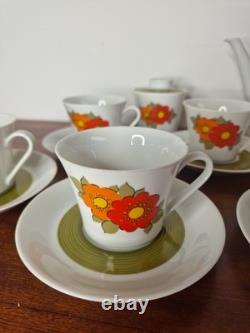 Vintage 1960s / 1970s Mitterteich Bavaria Coffee Set West German Retro Floral
