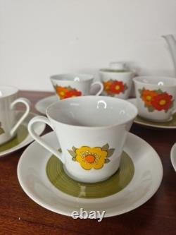 Vintage 1960s / 1970s Mitterteich Bavaria Coffee Set West German Retro Floral
